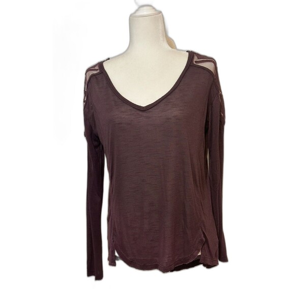 Free People Size SP The Gatsby Purple Embroidered Tunic Top Boho Minimalist - Picture 4 of 13